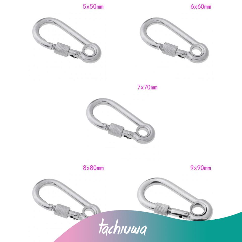 Stocked tachiuwaStainless Steel Spring Snap Clip Hook Carabiner Screw ...