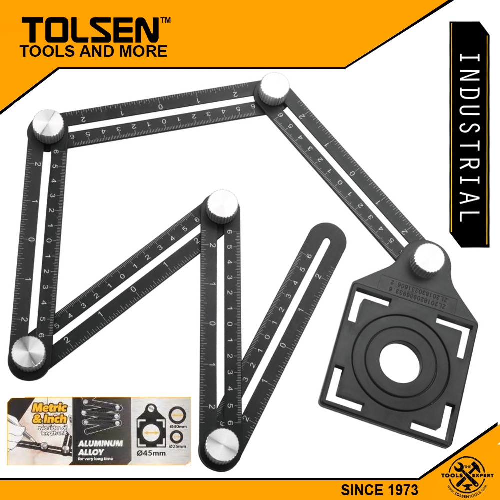 Tolsen Aluminum Alloy Multi Angle Measuring Six Fold Ruler (17.5cm ...