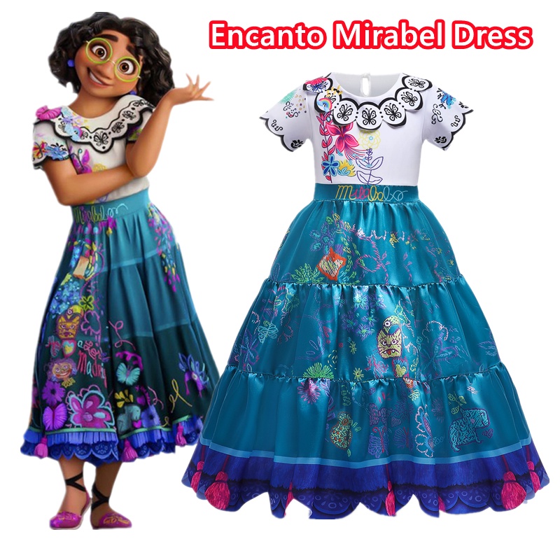 Encanto Mirabel Dress Children's Clothing Girl Encanto Mirabel Cosplay ...