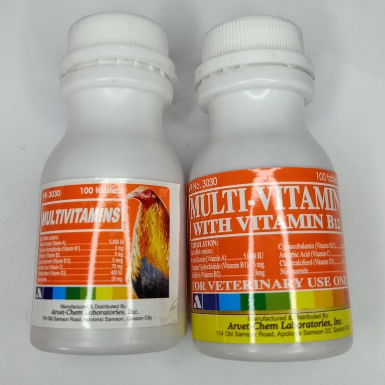[VETKLIX] 2 Container (100tablet) MULTIVITAMINS FOR GAMEFOWL ROOSTER