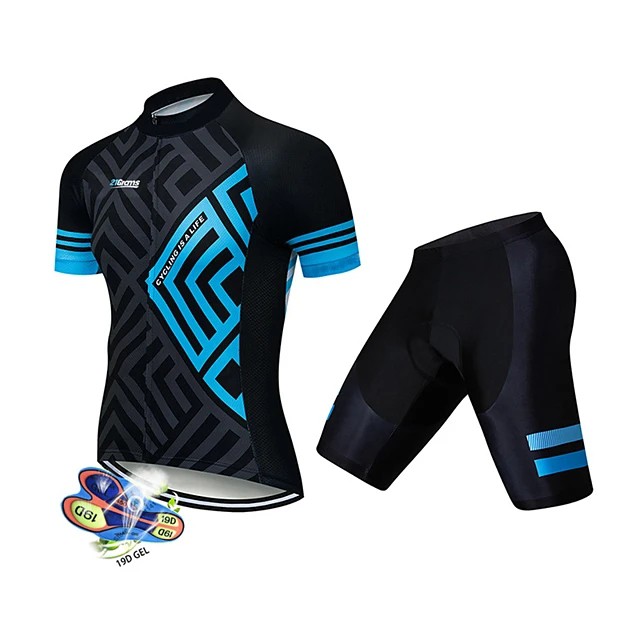 Black and blue cycling jersey sale