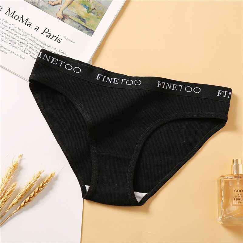 Finetoo Women Cotton Pantys Sexy Comfortable Letter Printed Woman