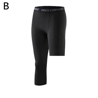 Men's One-leg Tight Shorts Compression Pants Basketball Trousers