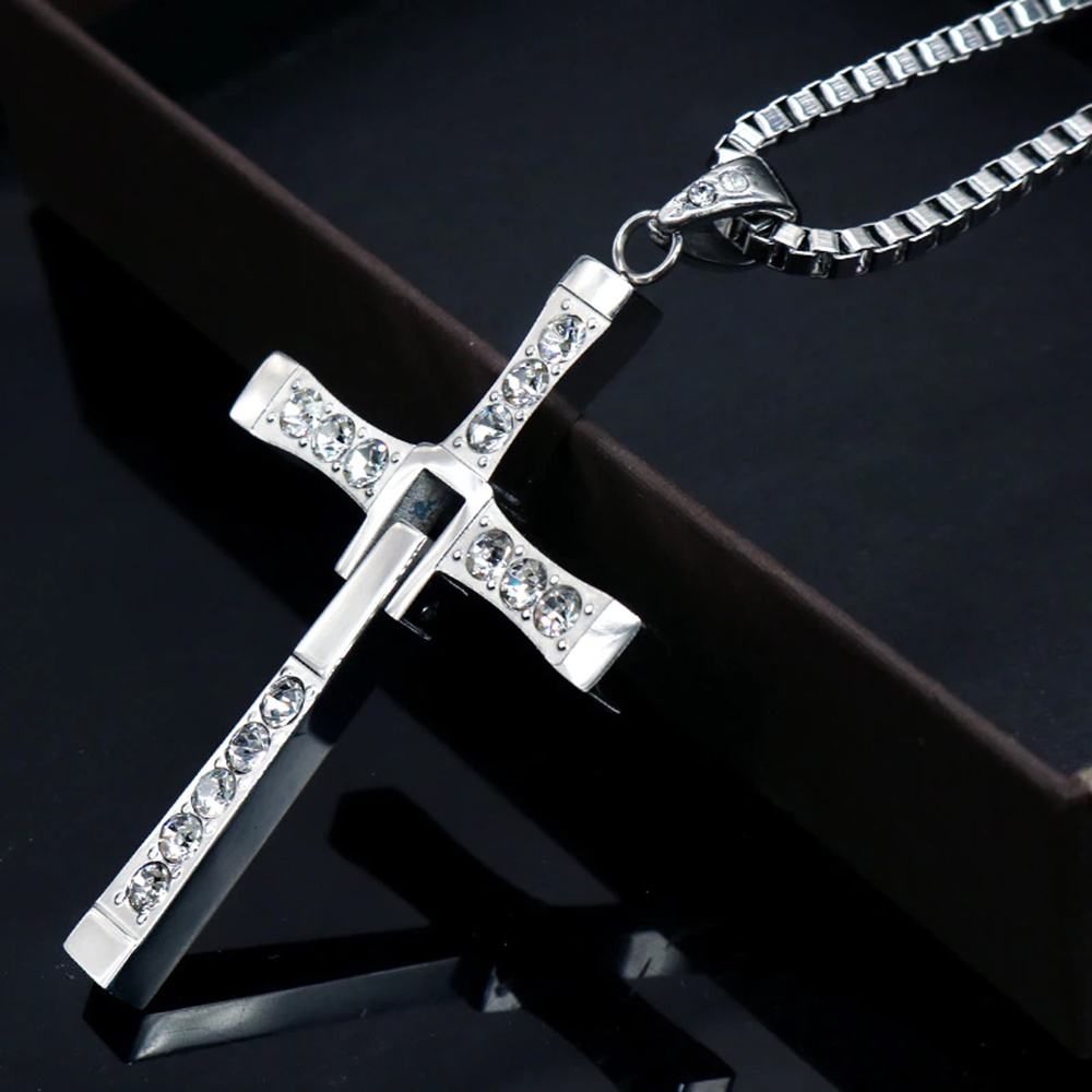 Men's Chain Necklace with Fast and Furious Crucifix Dominic Toretto Vin ...