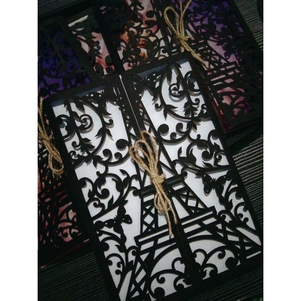 Paris Eiffel Tower Wedding/Debut/Birthday Lasercut/Diecut Invitation