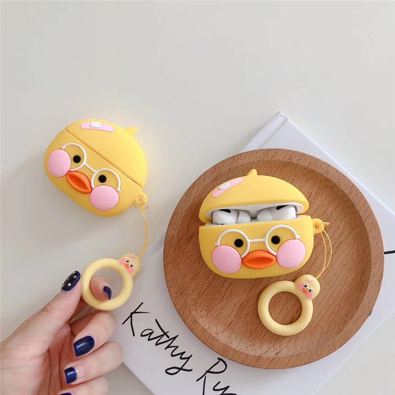 Cartoon Hyaluronic Duck Airpods1/2 case Bluetooth headset anti