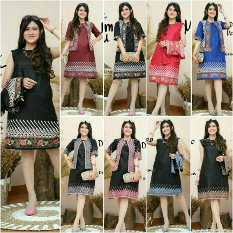 NEWEST BATIK TOP FLOWER MODANG DRESS READY M L XL | Shopee Philippines