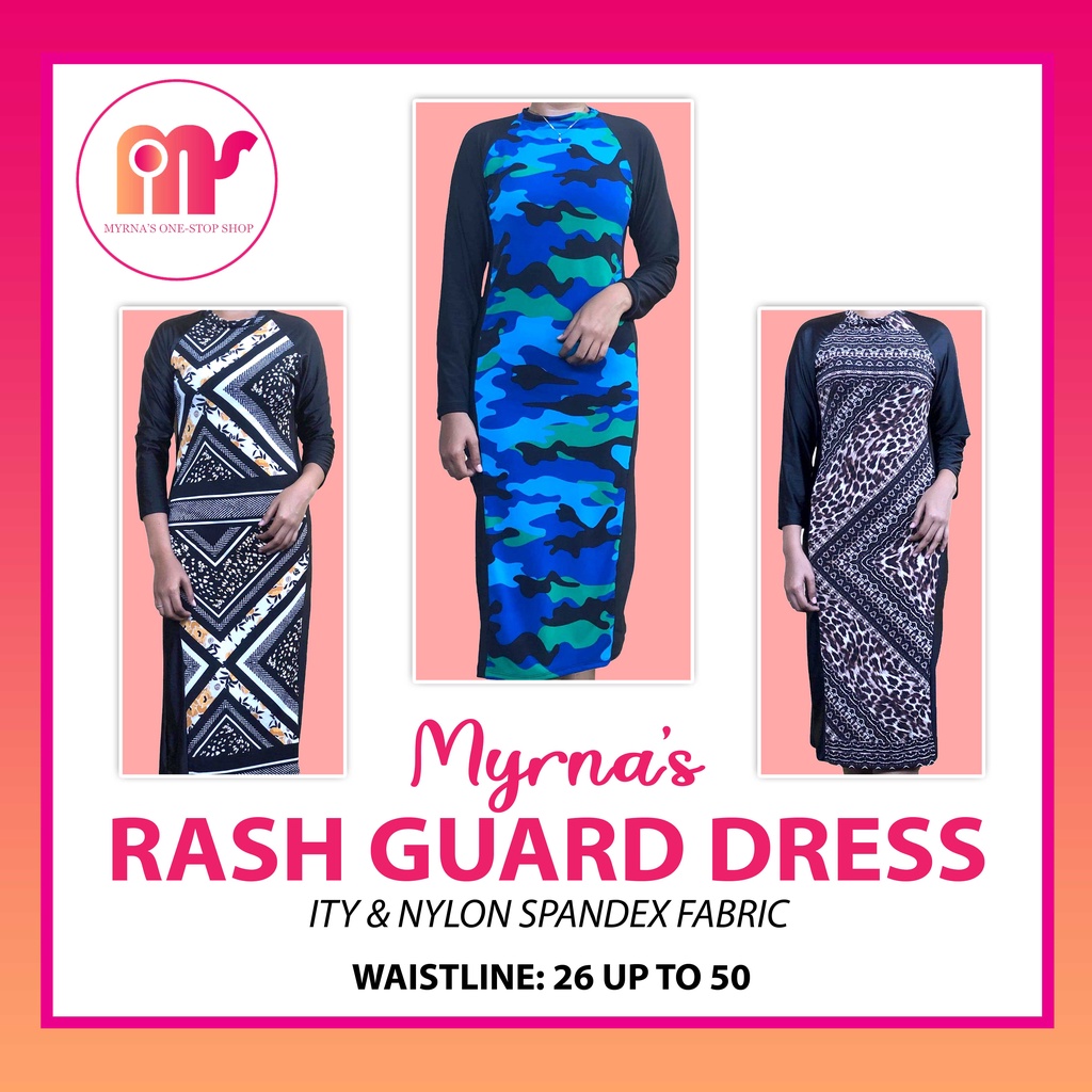 Myrna's Rash Guard Dress for Women Modesty Rash Guard Swimming Attire
