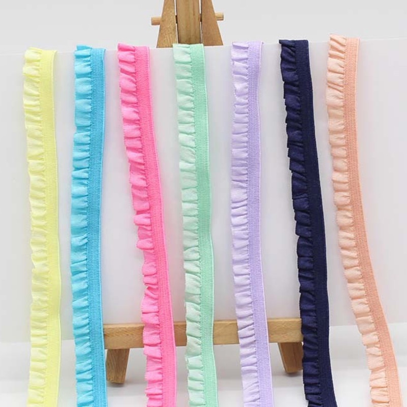 10 Yards/Roll 10mm Cloth Ruffle Stretch Unilateral Skirt Ribbon Wedding ...