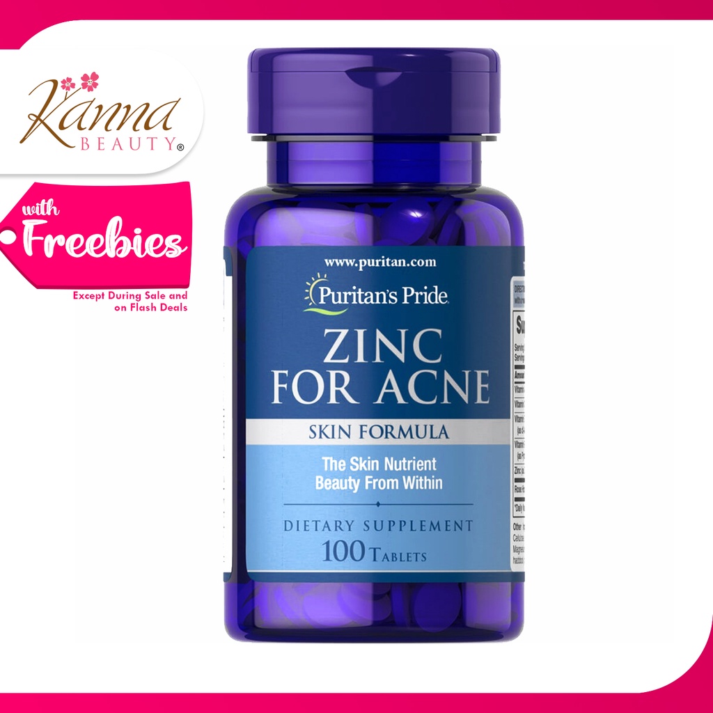 Puritan's Pride Zinc for Acne Skin Formula, 100 Tablets Shopee