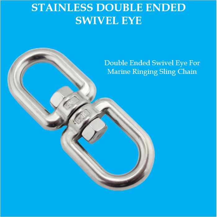 14mm 10mm 8mm Stainless Double Ended Swivel Eye for Marine Ringing Sling Chain Eye Eye Swivel