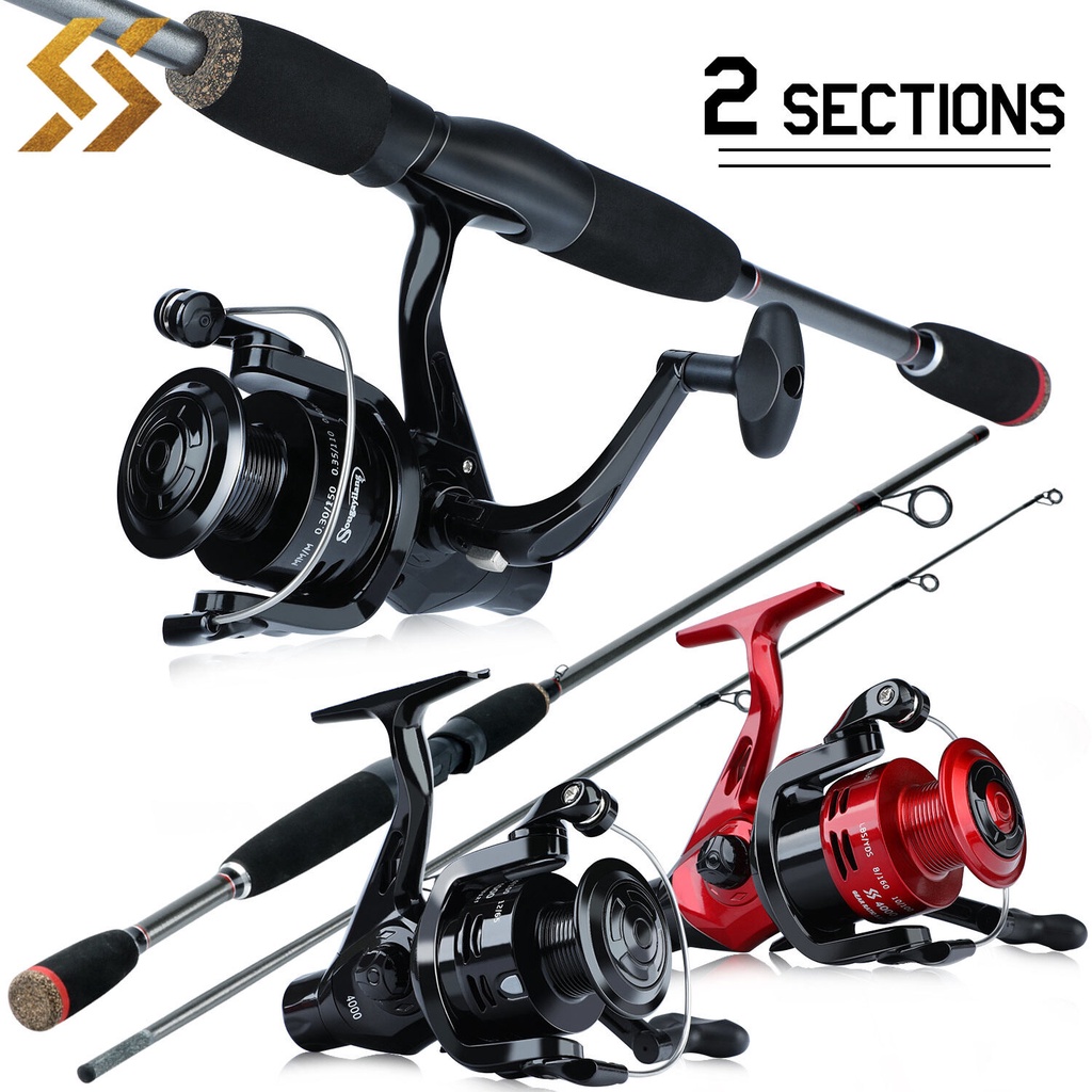 Full Set Spinninig Fishing Rod 1.8m 2 Sections and Spinning Reel