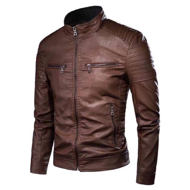 New Classic korean Men's Leather Jacket (#2) | Shopee Philippines