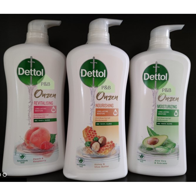 Dettol Onzen Body Wash Peach/Honey/Avocado/Lavender 950mL Bottle/850mL