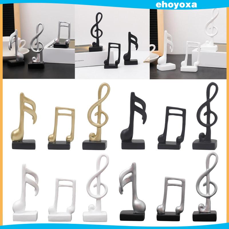 [Ehoyoxa] 3Pcs Musical Notes Statues Sculpture Statuette Resin ...