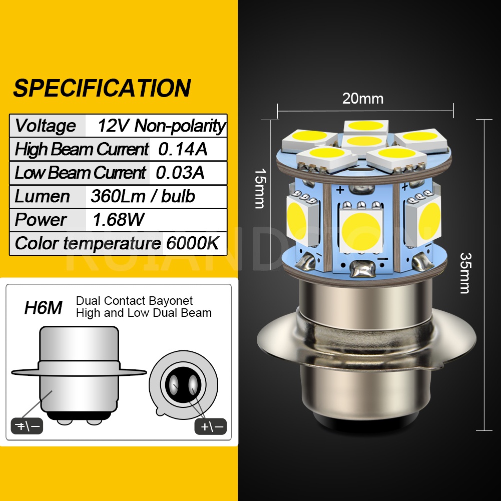 Ruiandsion H M P D Motorcycle Led Headlight V V Moped Scooter Lm