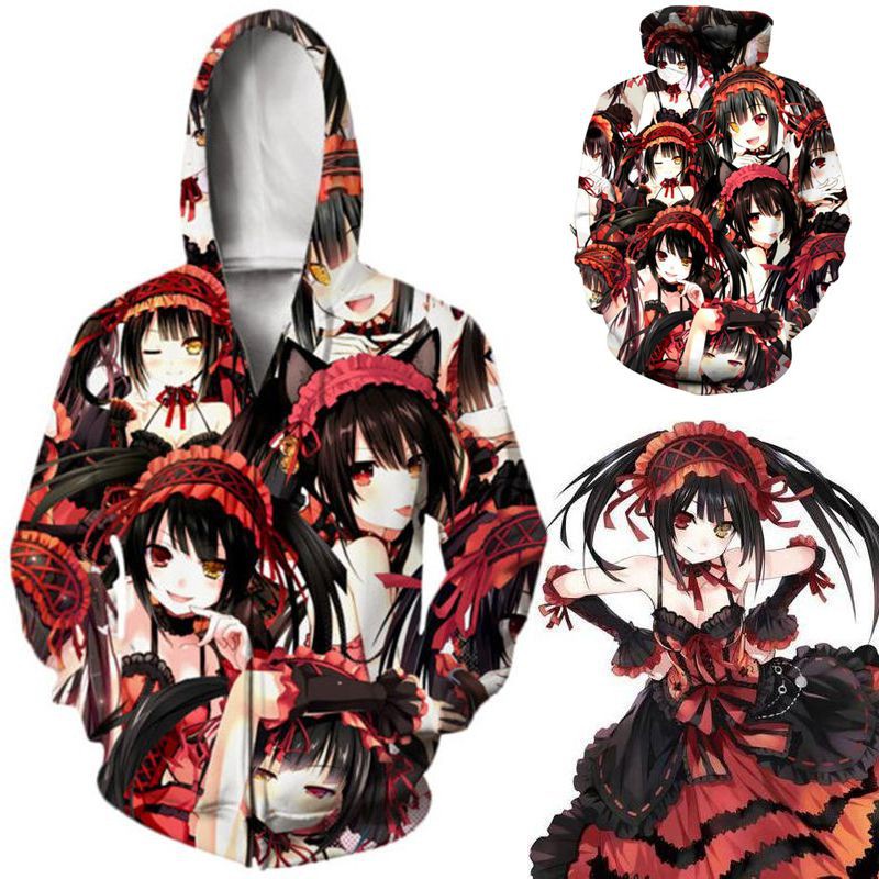 Anime DATE A LIVE Tokisaki Kurumi Print Hoodies and Pants Unisex ...