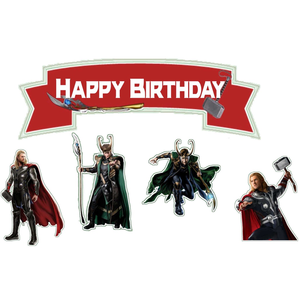 Cake TOPPER CUSTOM Birthday TOPPER/THOR & LOKI CAKE Decoration | Shopee ...