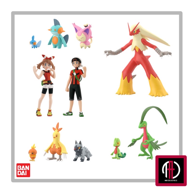 Bandai Pokemon Scale World Figures - Hoenn Set w/o Gum - Blaziken ...