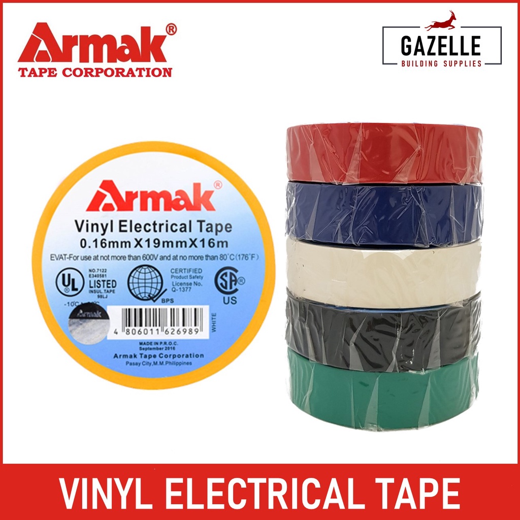 Armak Vinyl Electrical Tape 16 meters 0.16mmx19mmx16m Shopee Philippines