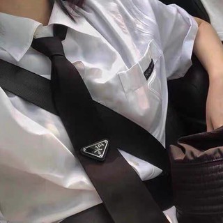 Prada bow tie inverted triangle logo tie for men and women casual suit  shirt choker necklace | Shopee Philippines