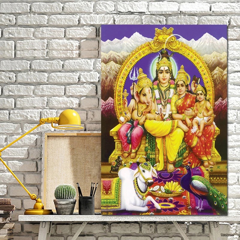 Elephant Head God Indian Art Indian God Picture Canvas Painting ...