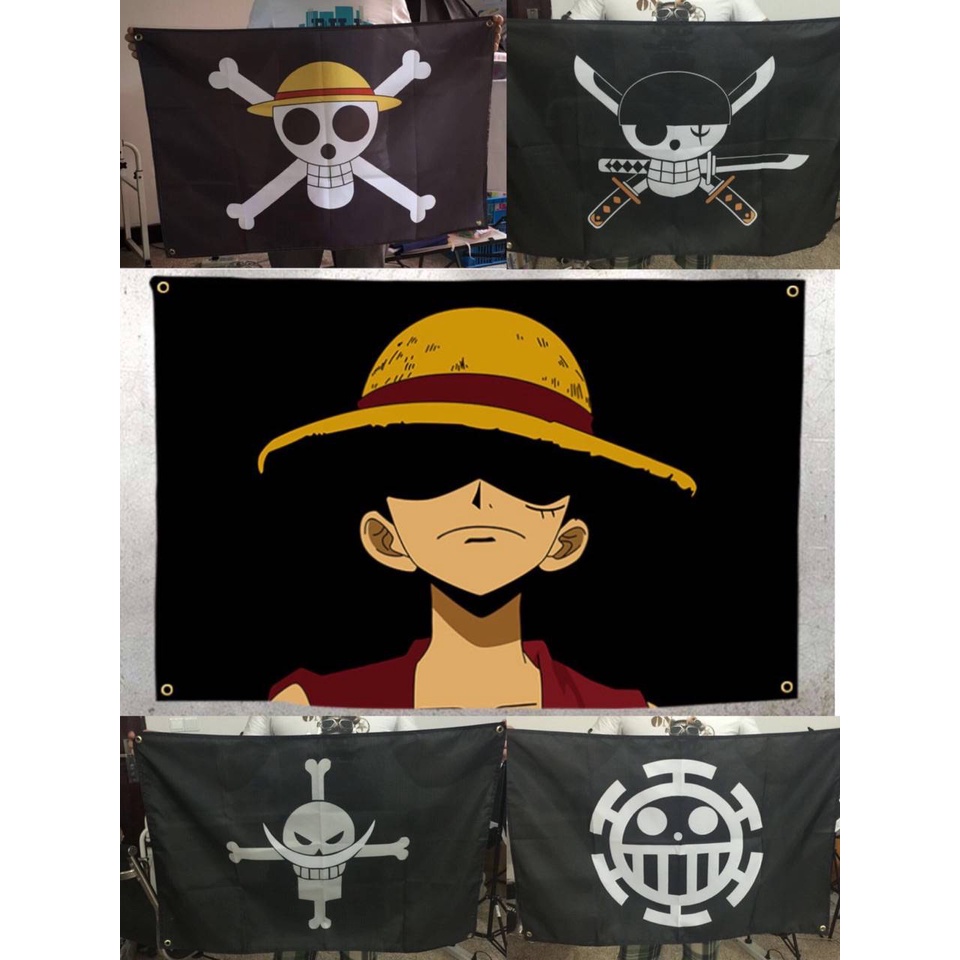 2Pcs 60cmx90cm One Piece Luffy Flag Drapeau Crâne Pirate Flag Home Decor  Bannière [257] - Cdiscount Maison