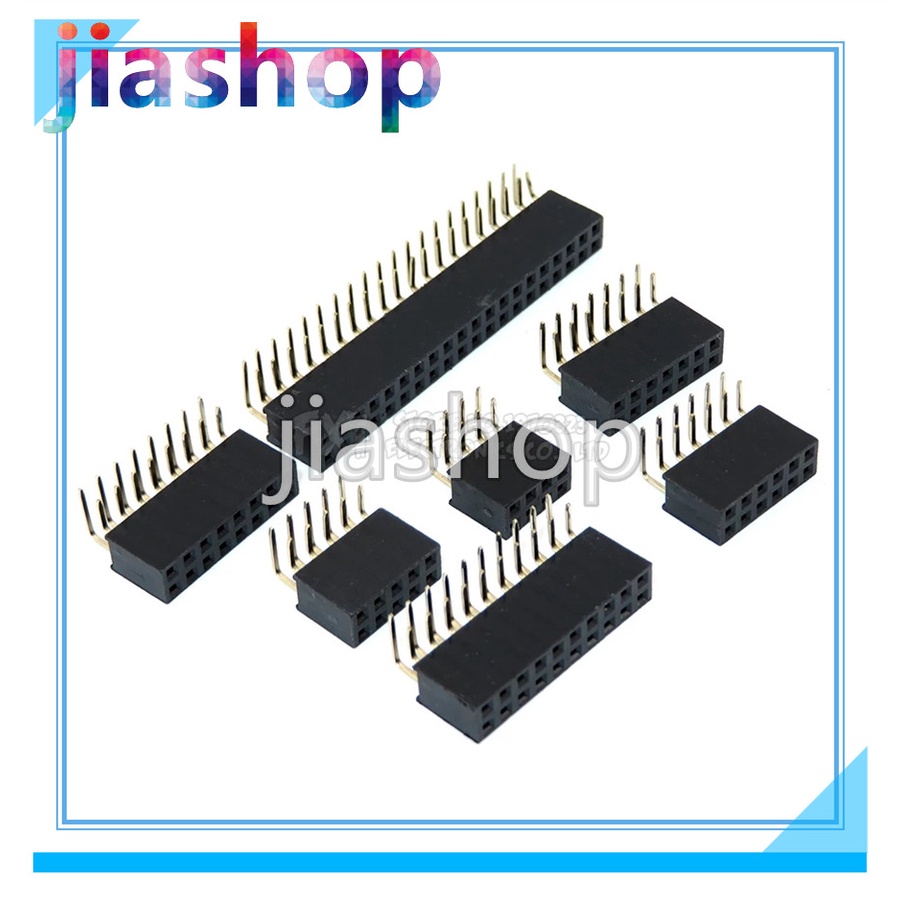 10pcs 2.54mm R/A Double Row Female 2~40P PCB Board Right Angle Pin Header Socket Connector Pinheader 2* 4 6 10 20 40 Pin I.787462331