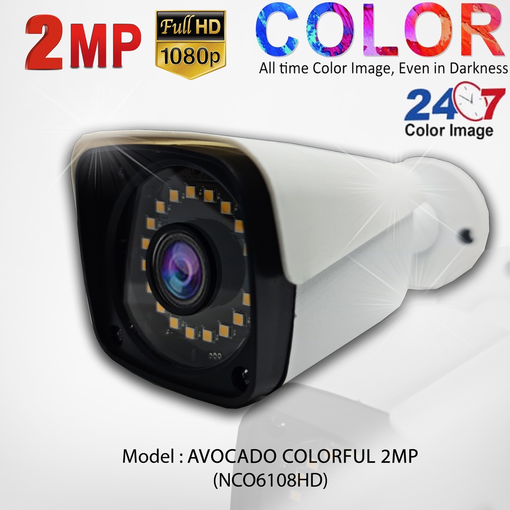 Full Color 2MP 2 Megapixel 1080P Colorvu Avocado Outdoor CCTV Camera ...