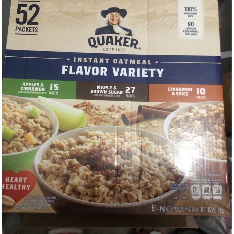 Quaker Instant oatmeal -Microwaveable or just add hot water-USA-180 ...