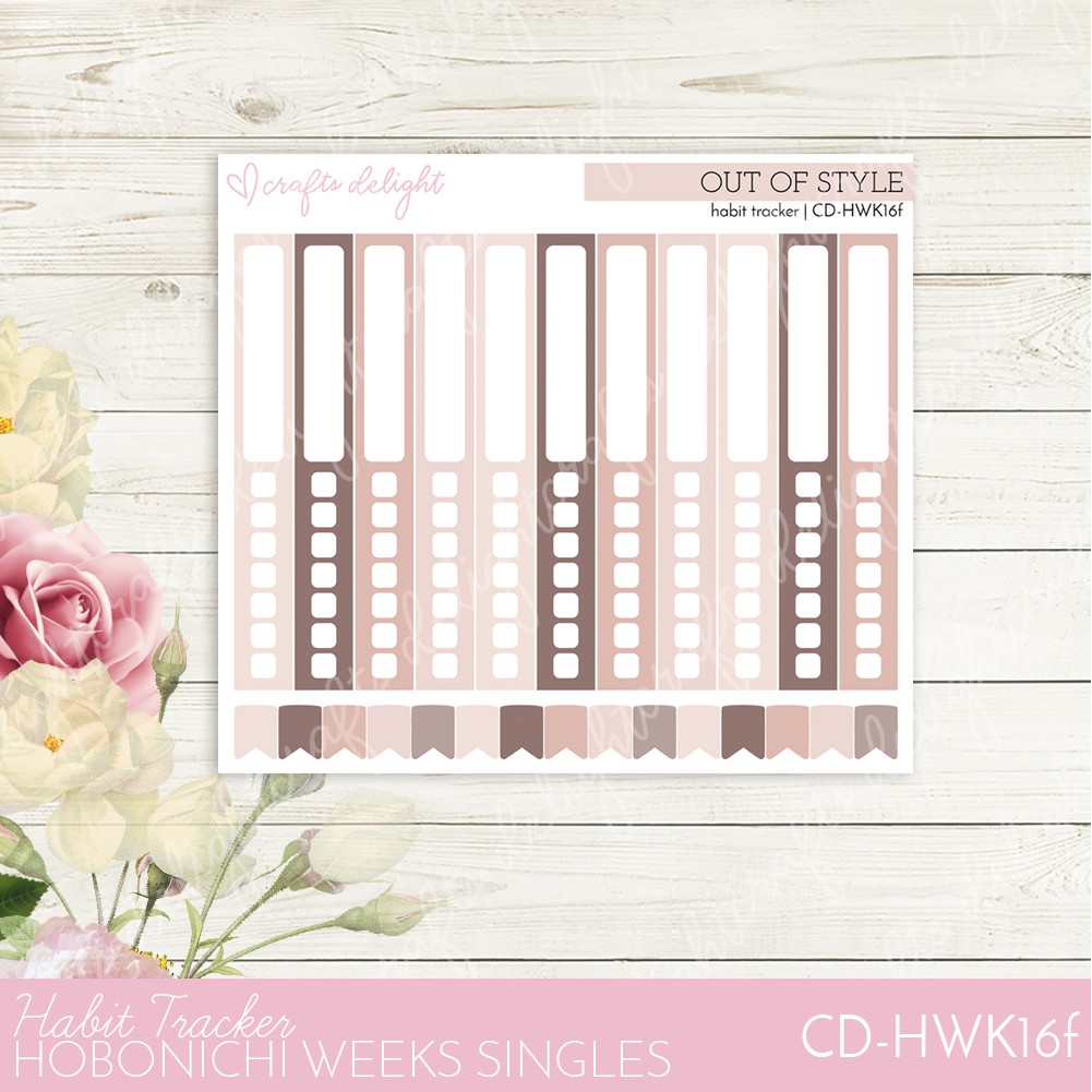Habit Tracker Planner Stickers for Hobonichi Weeks - Out of Style ...