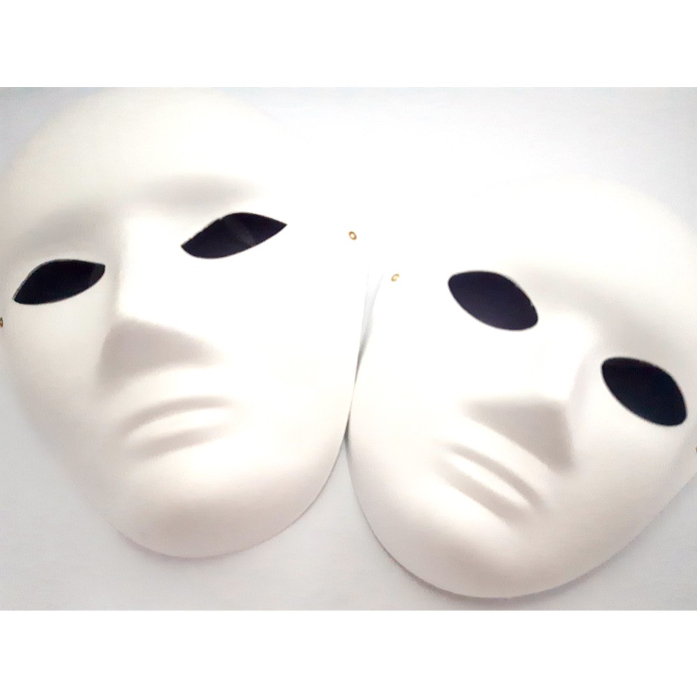 White Blank Paper Mache Mask with Garter (Can be Painted) | Shopee