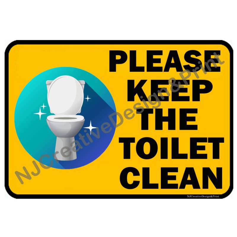 Home Bathroom supplies Please Keep The Toilet Clean-A4 Laminated ...