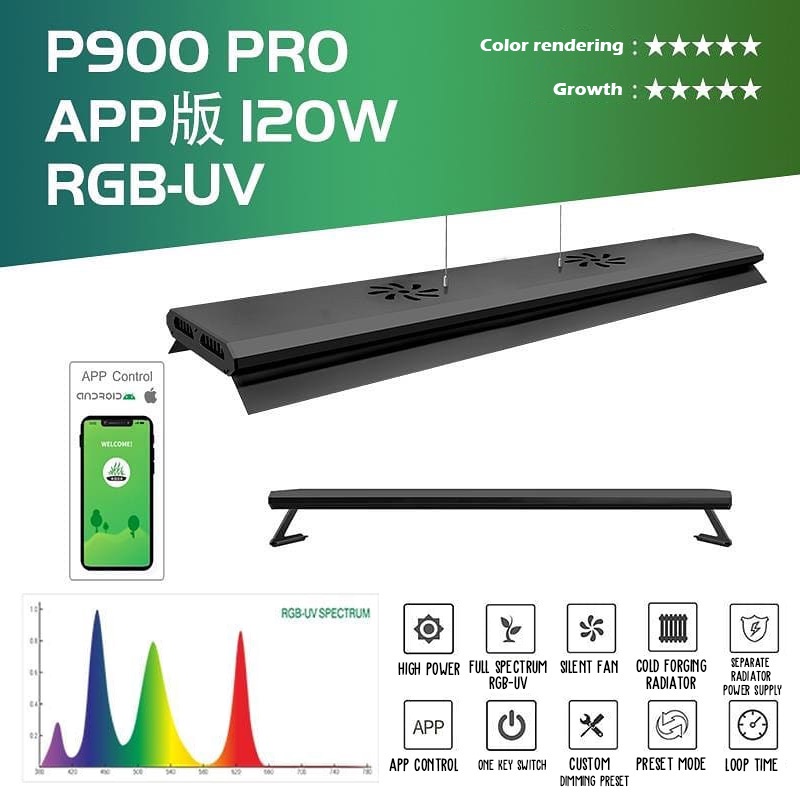 60-90cm Fish Tank Light Week Aqua Z400Pro Aquarium Light - RGB+UV