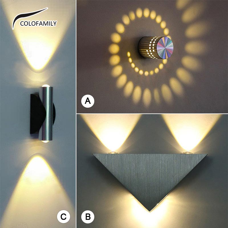 Led Wall Lamp Modern Wall Light Silver Up Down Lighting Living Room ...