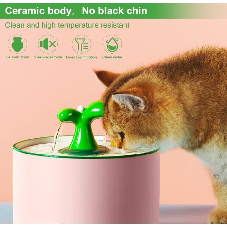 Ceramic Automatic Cat Water Dispenser Silent Water Dispenser 1.5L/1L