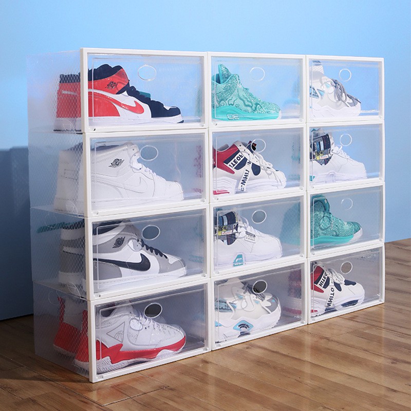 Basketball Shoe Box Plastic Transparent PP Shoe Box Open Side Shoe
