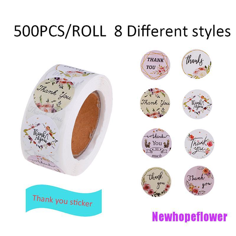 CKFR 500 Pcs/Roll Round Thank You Stickers Seal Labels Stickers Labels ...