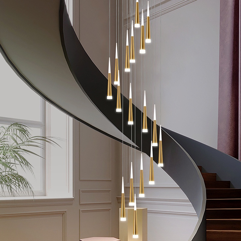 Staircase Chandelier Modern Led Chandeliers Ceiling Light Long ...