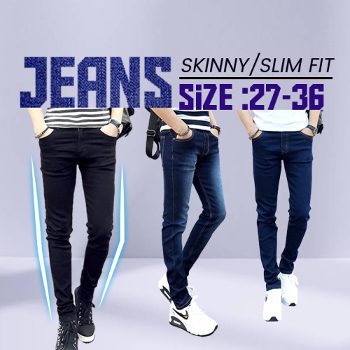 Skinny/Slim Fit Cut Men's Jeans Pant For Men Long Pants Seluar Jean ...