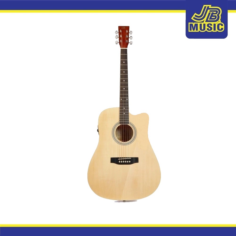 SX SD104CE Dreadnought AcousticElectric Guitar Satin Natural