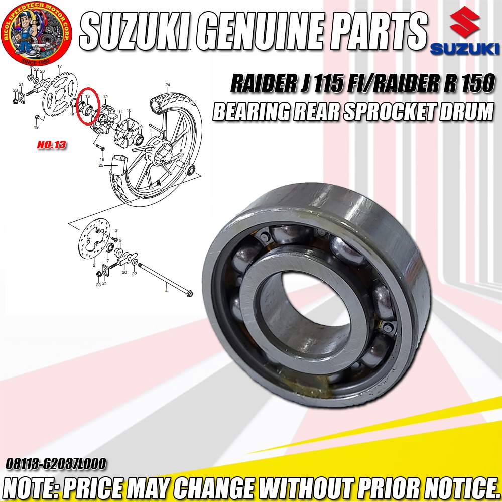 RAIDER J 115 FI/RAIDER R 150 BEARING REAR SPROCKET DRUM (SGP) (Genuine