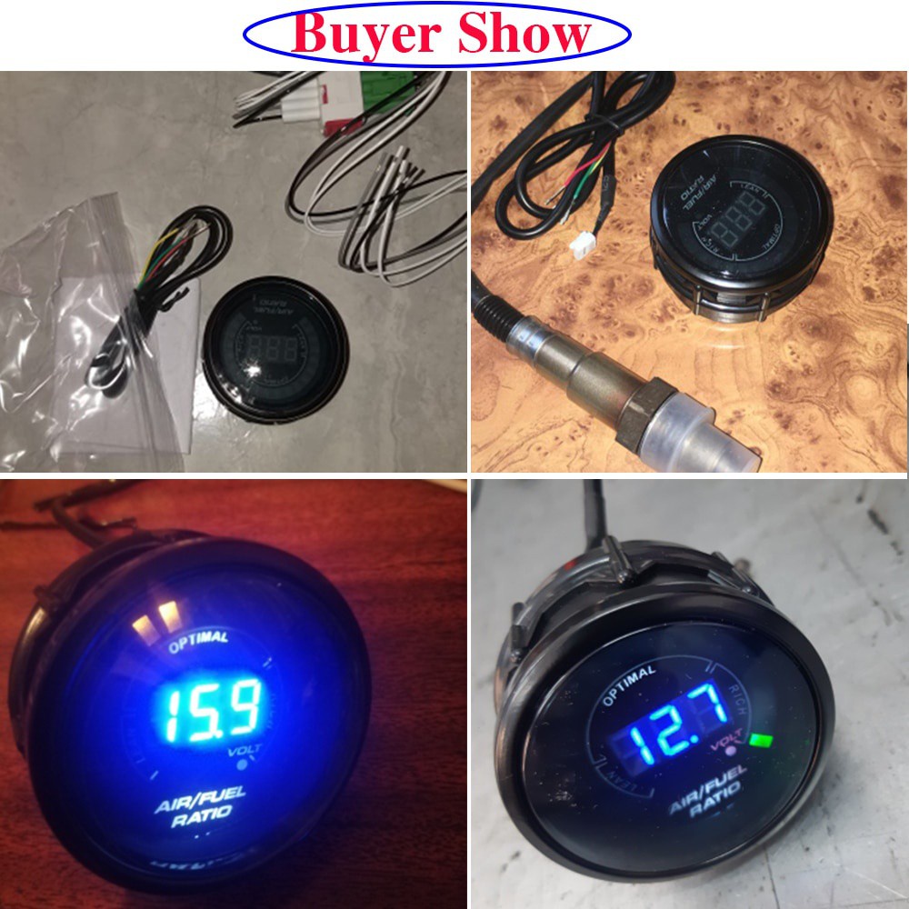 52mm Air Fuel Ratio Gauge LED Digital Display With Narrowband O2 Oxygen ...