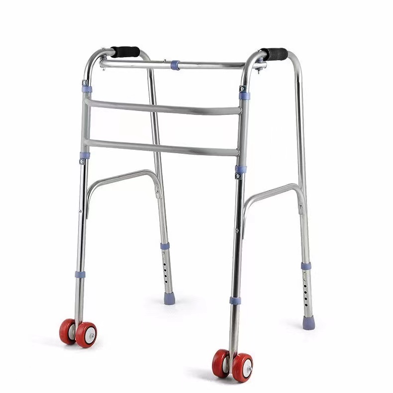 Elderly Stainless Steel Folding Belt Wheel Twisting Torque Walker ...