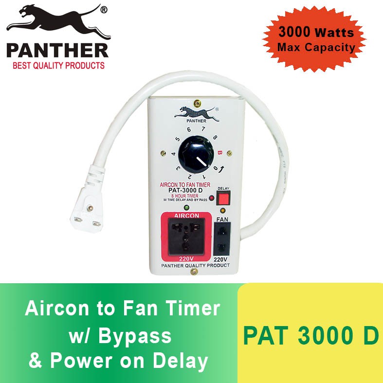 Panther PAT 3000 D Aircon to Fan Timer with 35 mins Power on Delay and