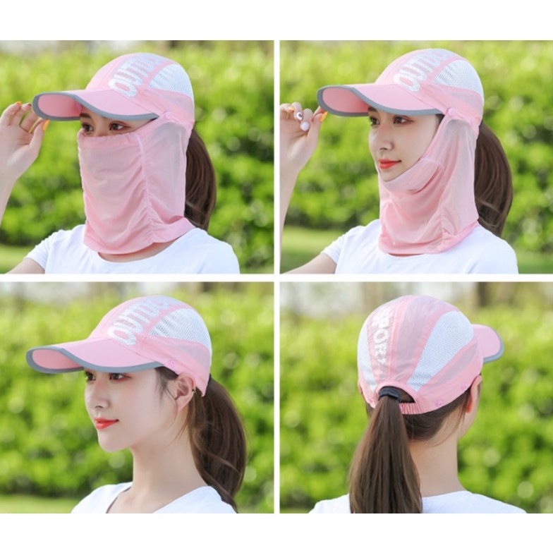 Summer Breathable Sun Hat Foldable Cap with Sun Visor Casual Face