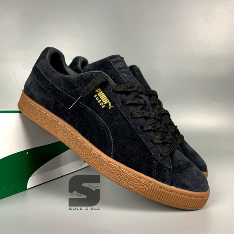 Puma suede cheap black brown