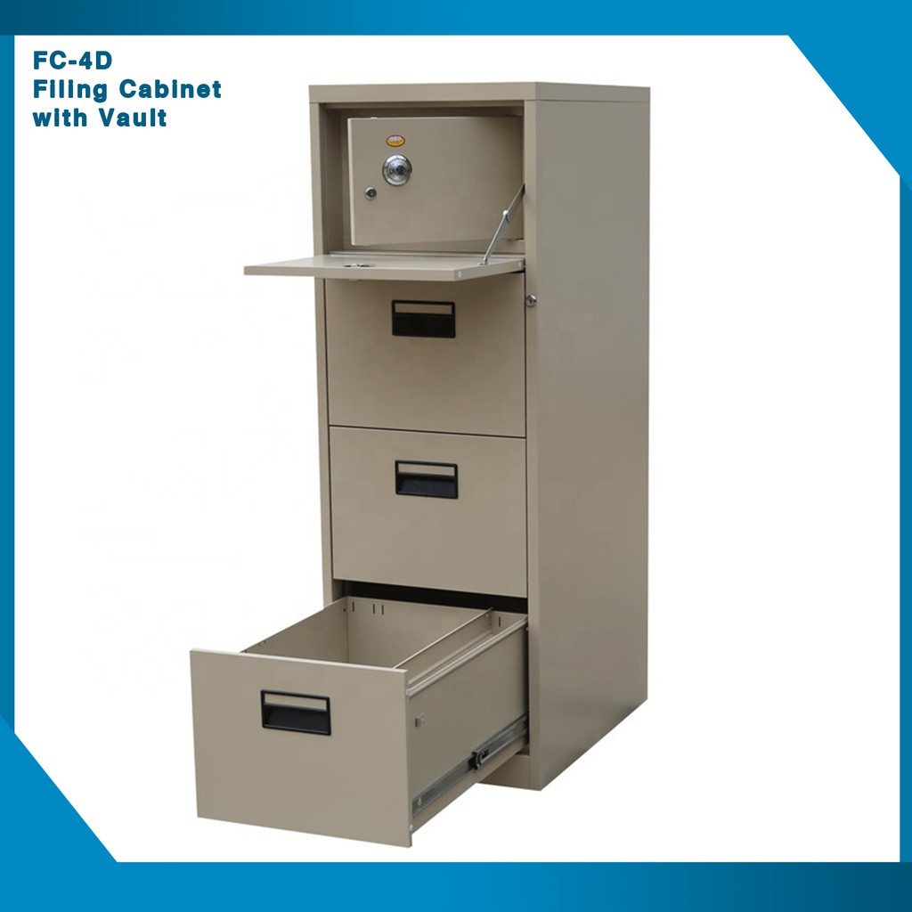 Jersey 4Drawer Vertical Filing with Vault FC4D (Black