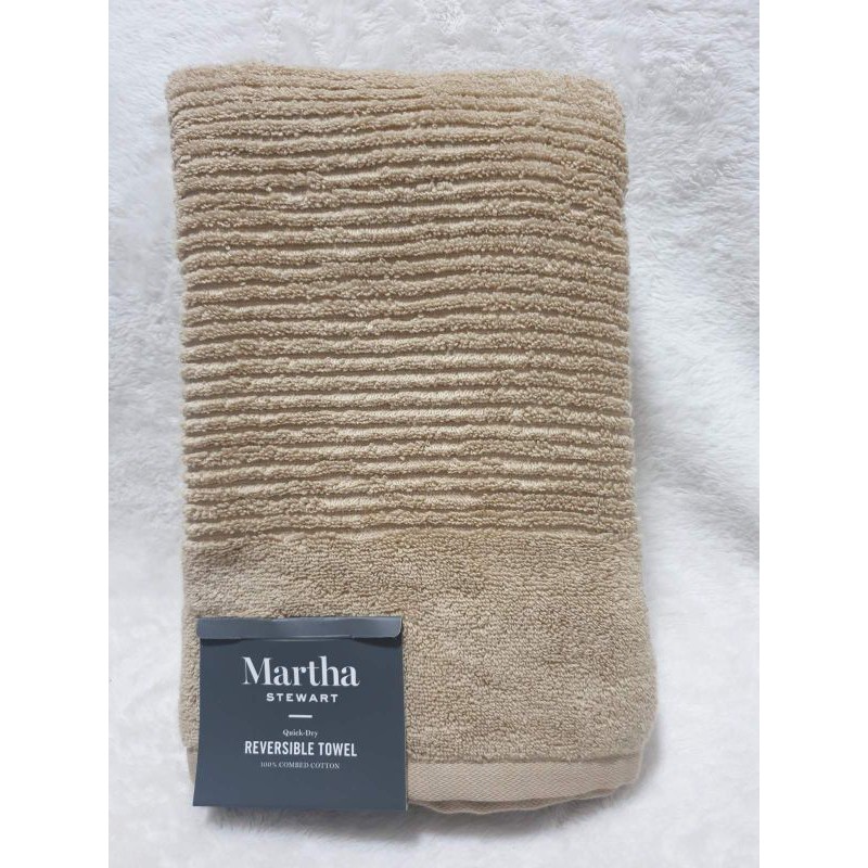 Martha Stewart Quick Dry Reversible Bath Towel Ivory