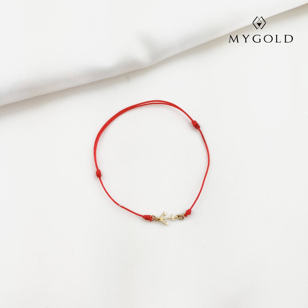 MyGold Red String Bracelet with 14K Italian Gold Pawnable Pendant ...